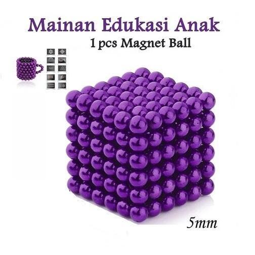 10 PCS Magnet BALL 5mm UNGU Magnetic Balls Bola Neodymium DIY Puzzle Ungu