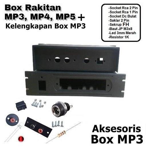 Box Ampli Mini Mp3 Player Hitam + Aksesoris Box Perlengkapan Kotak Mp4 Mp5