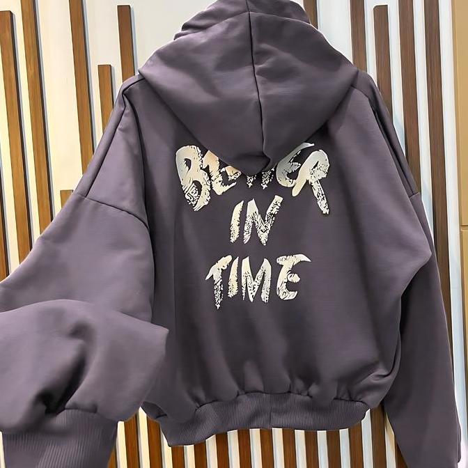 XXL Better In Time Hoodie Zipper Uni Jaket Hoodie Sweater Wanita Pria Jaket Oversize hoodie gorengan