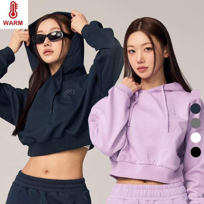 XEXYMIX Warm Cotton Crop Hoodie Jaket Olahraga Wanita - XTFHD02H4