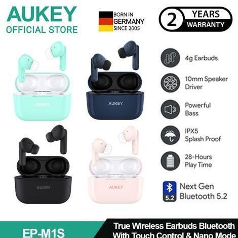 AUKEY TWS Bluetooth True Wireless Earphone IPX5 4G Earbuds EP-M1S