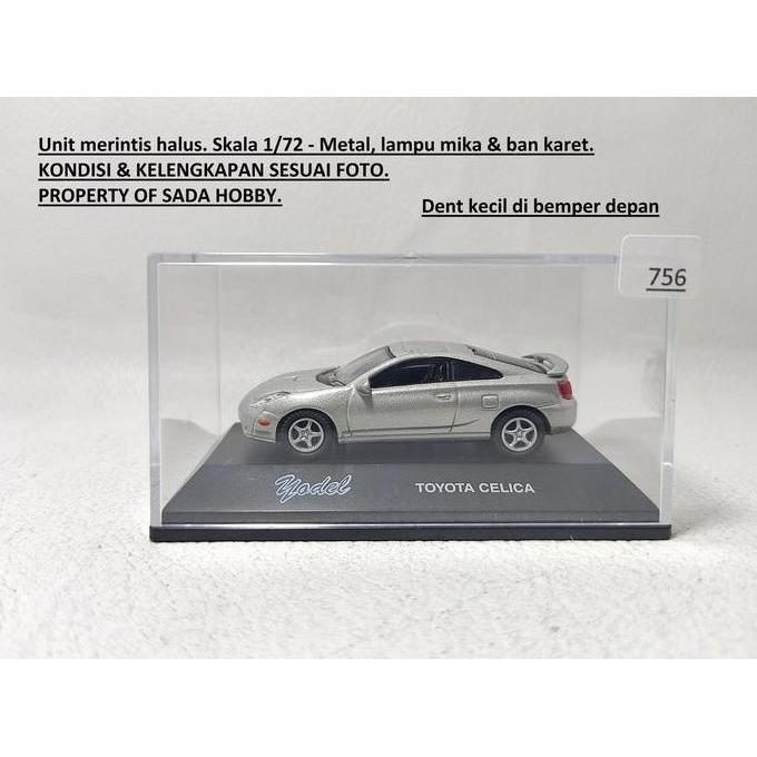 REAL-X YODEL 1/72 TOYOTA CELICA SILVER UNIT STANDBASE & AKRILIK MINUS SHOBBY