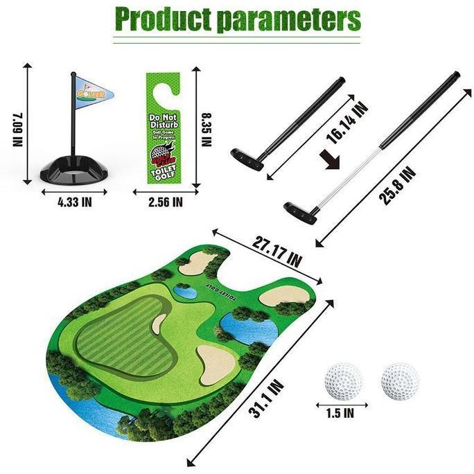 SANDGO Mainan Golf Mat Untuk Toilet Closet Duduk Kloset Mini Golf Funny Game Lengkap