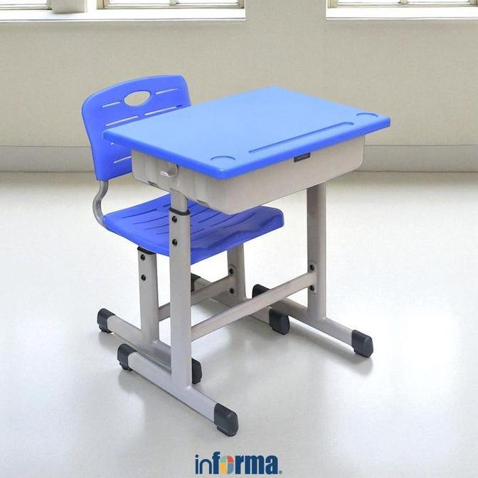Allthebest- Informa Yumi Set Kursi & Meja Sekolah - Biru Perabot Tempat Belajar Meja Kursi Anak Perl