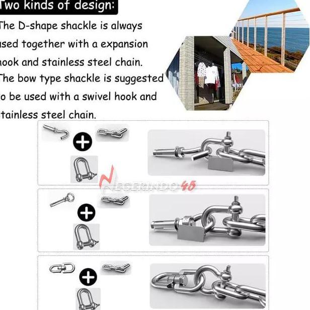 Trck- Segel D Ss 304 18Mm 20Mm 24Mm / Segel Stainless 304 / Shackle D Ss304