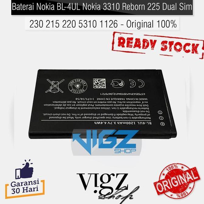Baterai Nokia 3310 2017 Nokia 3310 4G 2018 225 Dual Sim 230 215 220 5310 1126 BL-4UL Original 100%