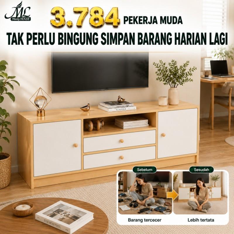 Meja Tv Minimalis Modern 140Cm Lemari Tv Minimalis Kabinet Tv Tinggi Bufet Tv Rak Tv Lemari Tv Desai