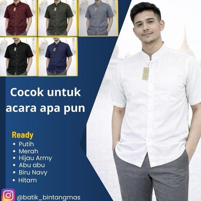 Best Seller Kemeja Semi Safari Bali / Baju Koko Lengan Pendek Dewasa Berkualitas 100% original