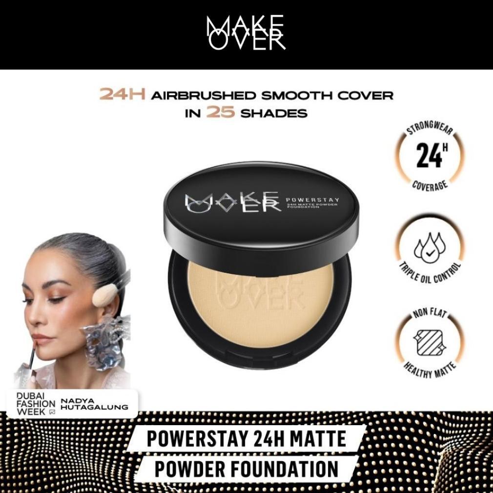 MAKE OVER Powerstay 24H Compact Powder Matte Powder Foundation - Bedak Padat High Coverage