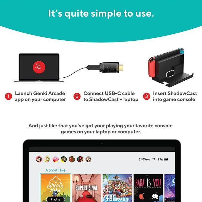 Play- Ps5 Nintendo Switch Genki Shadowcast Laptop & Video Capture Card
