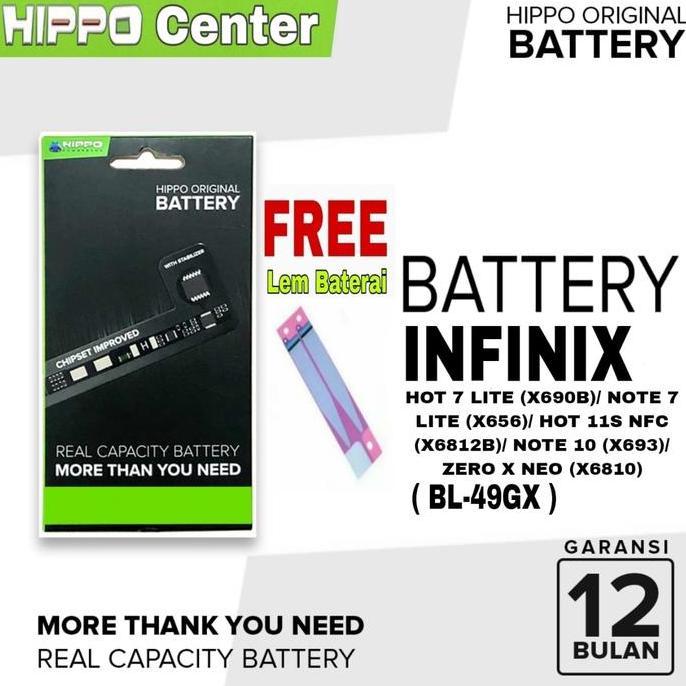 Baterai Hippo Compatible Hot 7 LITE ( X690B ) / Note 7 LITE ( X656 ) / HOT 11S NFC ( X6812B ) / SMAR