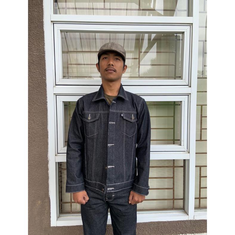 BESTPROMO JAKET DENIM 14OZ - JAKET JEANS PRIA - JAKET DENIM TRUCKER - RAW DENIM