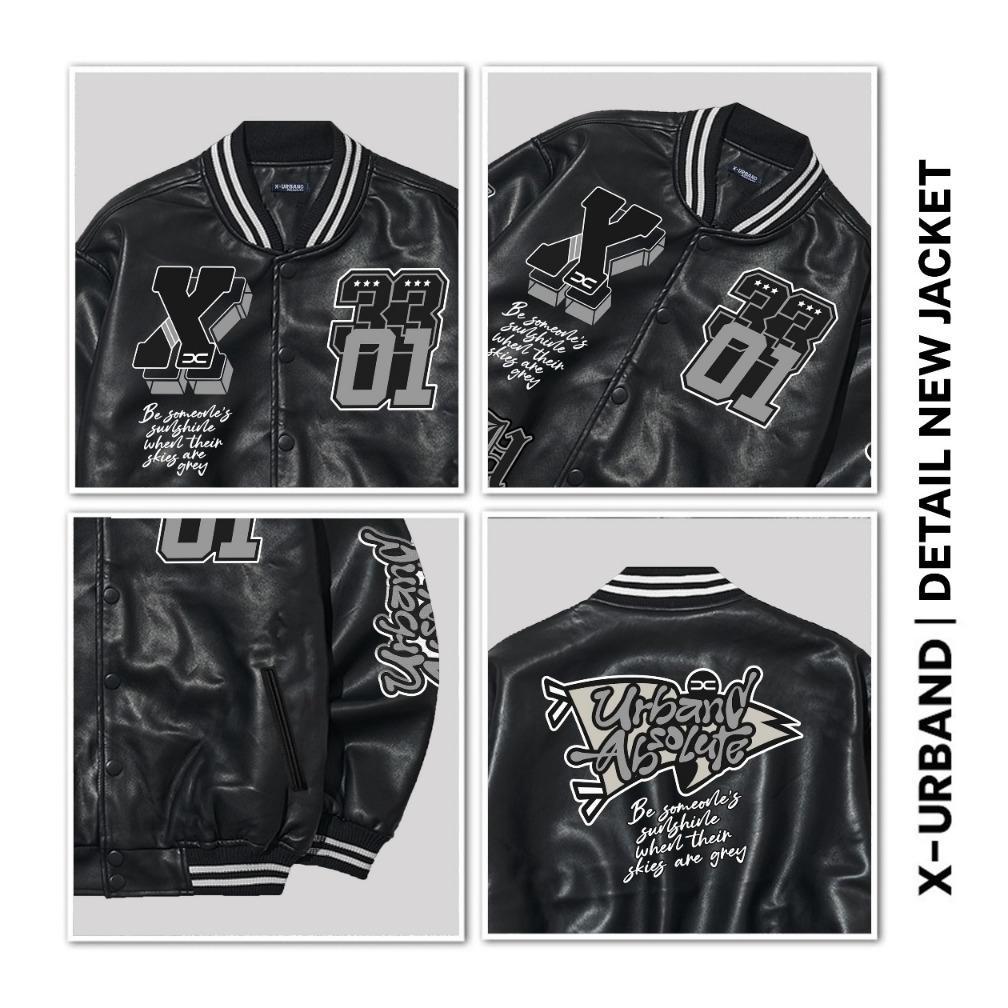 BESTPROMO X U A JAKET VARSITY BASEBALL LEATHER SINTETIS EMBROIDERY