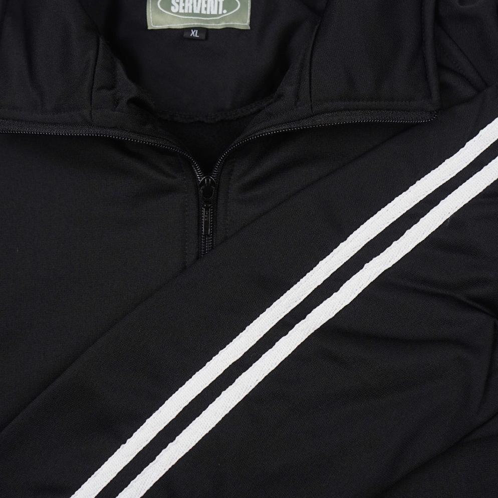 BESTPROMO SERVENT - JUMBO JACKET TRACKTOP PRIA | SPORT JACKET RUNNING HITAM