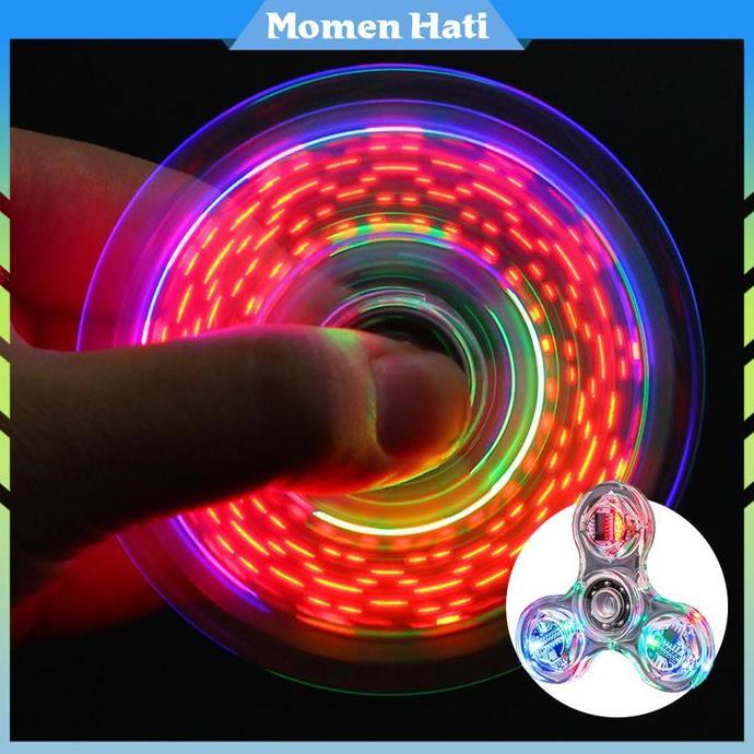 MWR Mainan Spiner With Lampu Led Warna / Mainan Anak Seru / Fidget Spinner Metal
