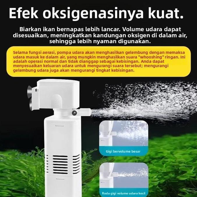 Filter Akuarium Tiga Dalam Satu Pompa Filtrasi Sistem Sirkulasi Air Ikan Pompa Oksigen Kecil Bertena