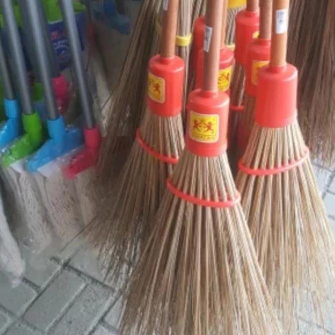 Sapu Lidi 2 Macan dengan Gagang/ Sapu lidi Halaman 2 macan Gagang kayu LM