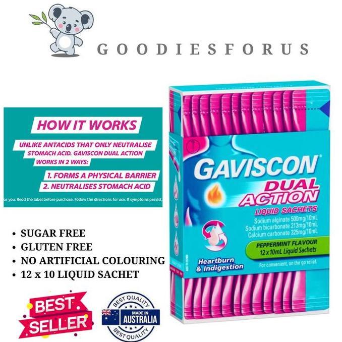 Obat Maag dan Gerd Gaviscon Australia Liquid isi 12 dan Sachet