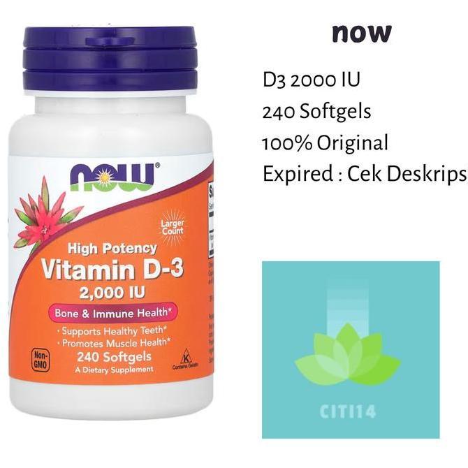 Now Vitamin D3 2000 IU 120 240 Softgels Vit D3 2000IU
