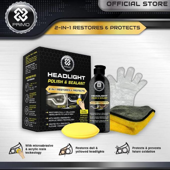 Limpeza - Primo Headlight Polish & Sealant 100 Ml Pembersih Restorer Mika Akrilik Head Lamp Mobil