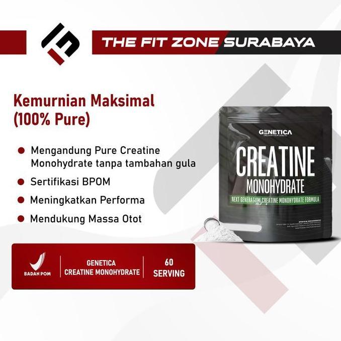 Genetica Creatine Monohydrate 300 Gram 60 Servings Kreatin Suplemen Fitness