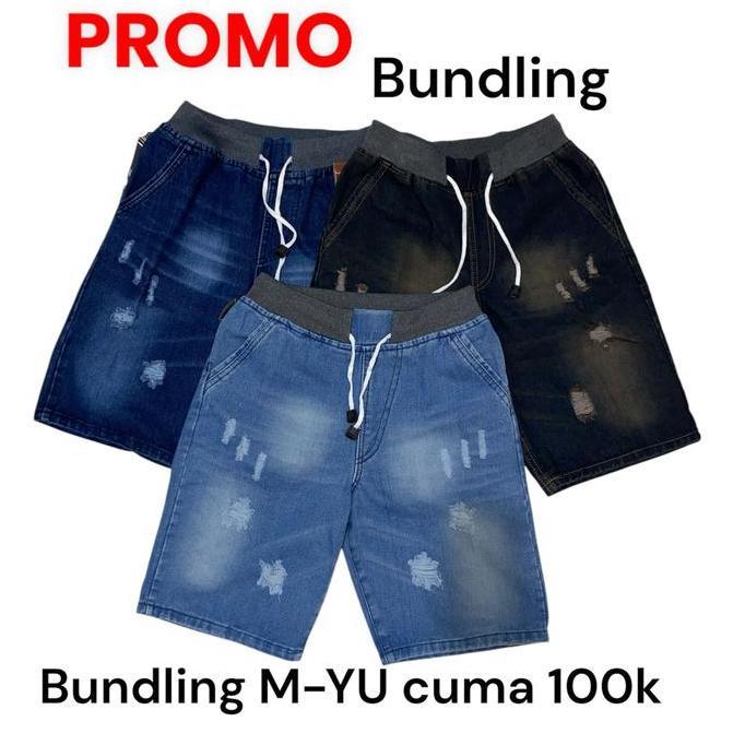 PROMO PROMO Paket BUNDLING Celana Pendek M-YU Pinggang Karet BE5T QUALITY