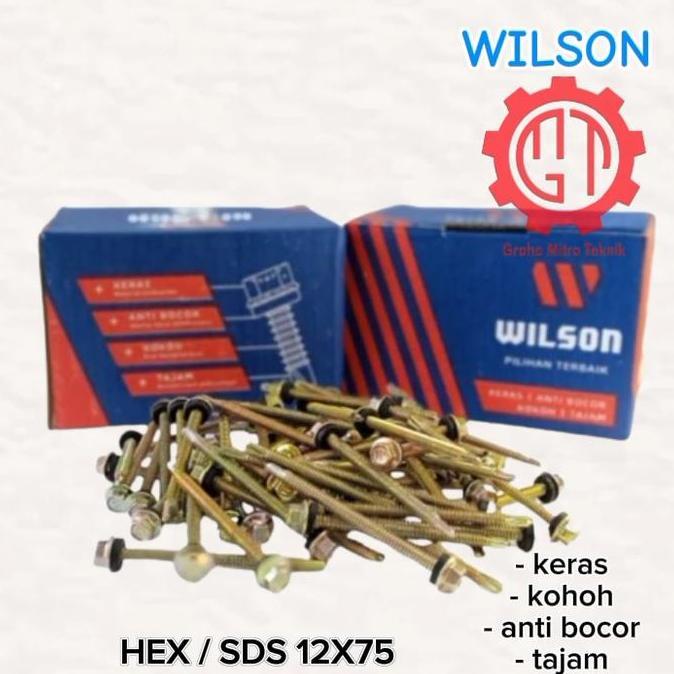 sekrup roofing wilson HEX/SDS 12x75 ,HEX/SDS 12X75 HARGA PER 100 PCS