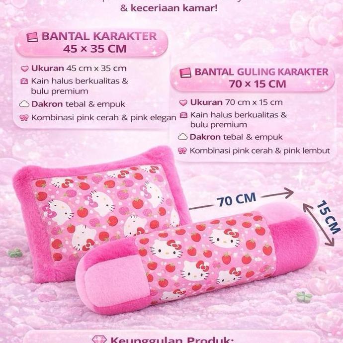 Bantal & Guling Karakter Doraemon 1 Set ( Bantal & Guling ) Cocok Untuk Anak - Anak Unisex