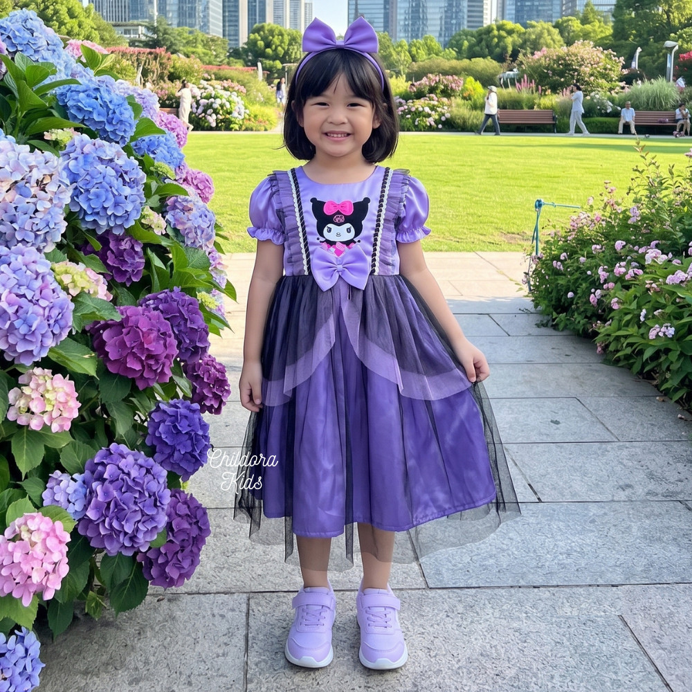 Dress Bayi Anak Perempuan Motif Kuromi / Gaun Bayi Putih Anak Perempuan / Gaun Aqiqah Bayi