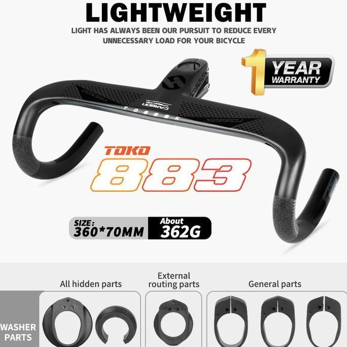 TOSEEK TR5500 Full Internal Cable Routing Road Bike Handlebar Dropbar