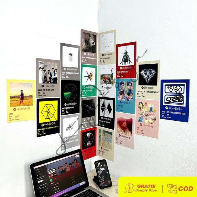 Poster Album Musik Kpop EXO Spotify - Album Lagu Kpop EXO A5 [ISI 20 LEMBAR]