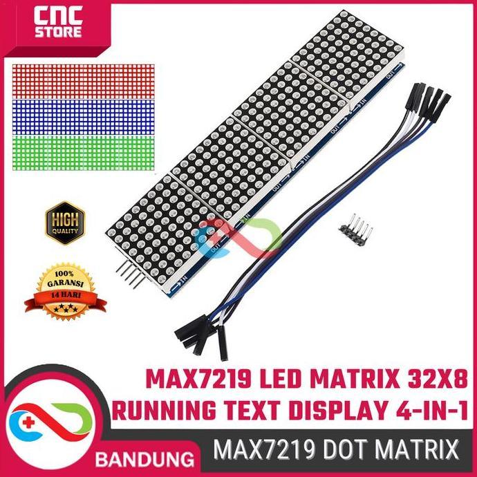 Max7219 Led Dot Matrix Module 8X8 4-In-1 (32X8) Running Text Display Merah / Hijau / Biru
