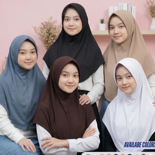 Zimoolla Zira Bergo SyarI L Hijab Instan Oval Spandex Premium Untuk Sekolah Sma