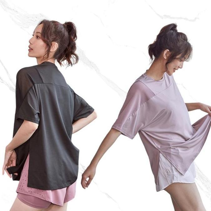 Ges- [ Bugar Zone ] Baju Olahraga Fit Kaos T-Shirt Oversize Women Short Sleeve Dry Fit Gym Fitness Y