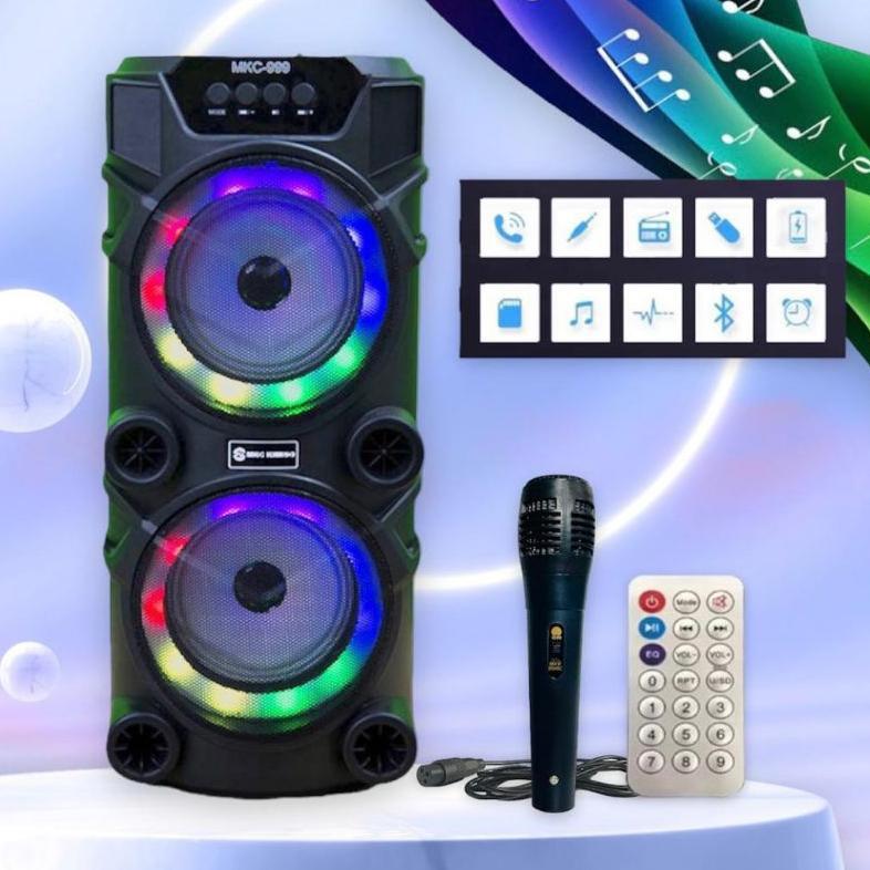 PROMO TERBARU Speaker Bluetooth QS-999 Bonus Mic Karaoke Dual Speaker 6,5inchi X2 Salon Aktif Portab