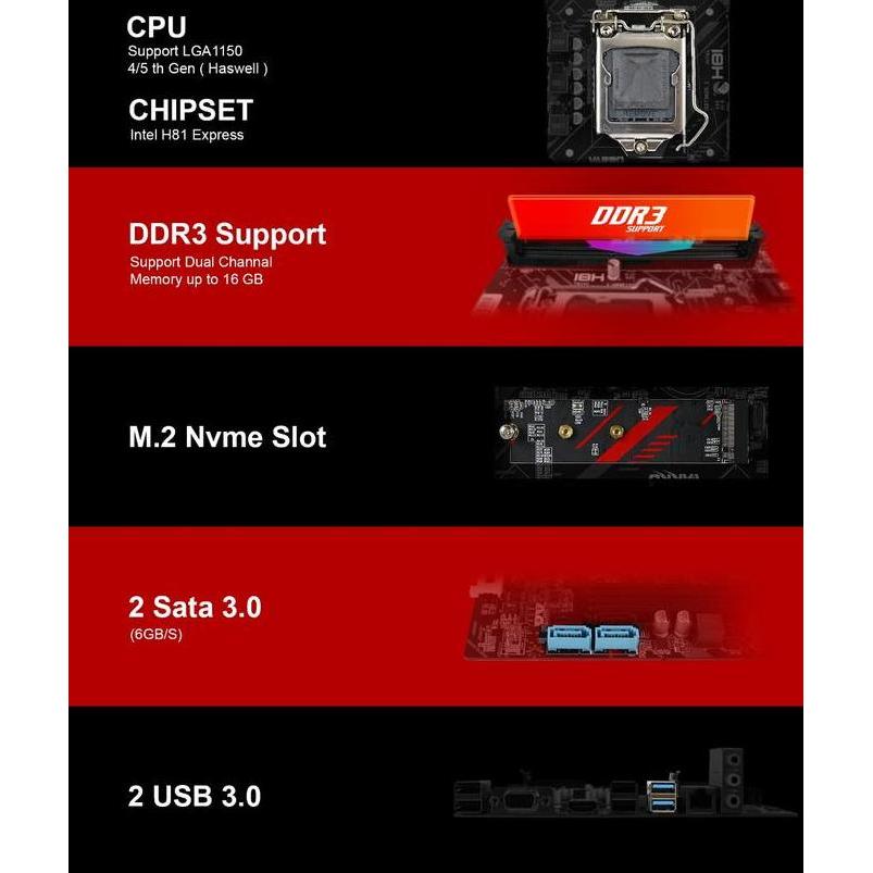 Com- Motherboard Varro H81V-R3 Garansi Resmi