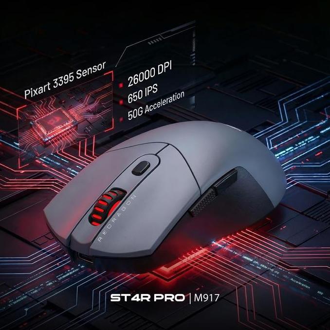 Play- Redragon Mouse Gaming M724 Series K1Ng M724-Wired Rgb Ultra-Lht 42G 12400Dpi 5 Tombol Ergonomi