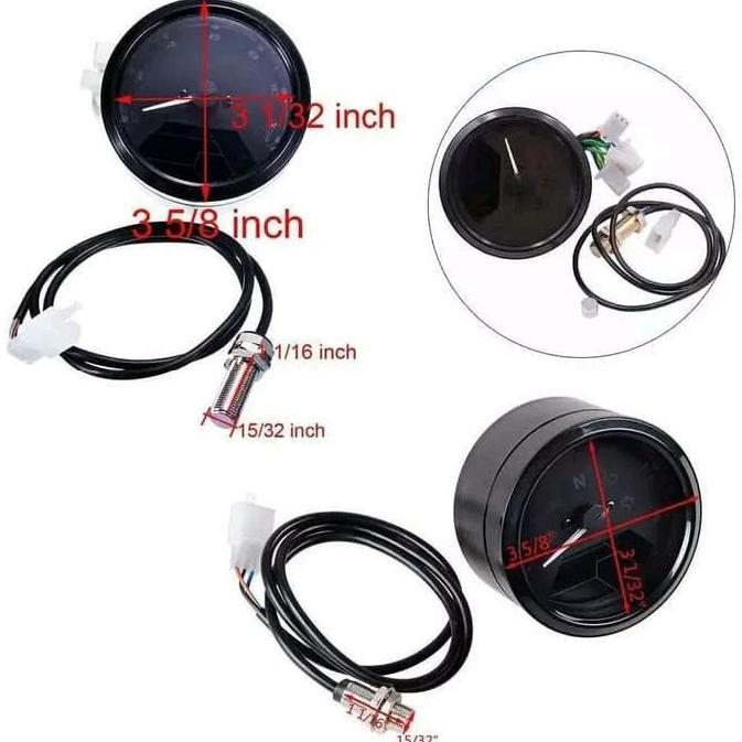 Promo Spidometer Digital Babon Diameter 9cm Bulat Hitam Motor vespa PX Tiger Old New RX king W175 Xs
