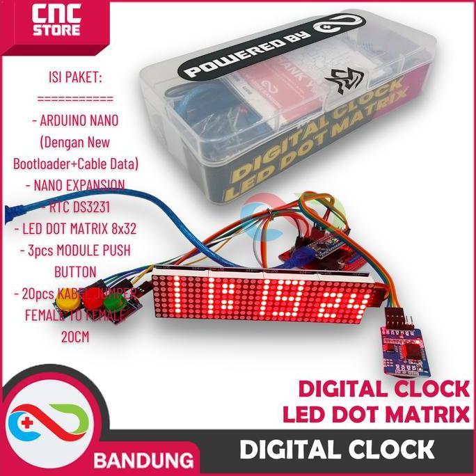 Kit Digital Clock Led Dot Matrix Jam Digital Arduino Paket Lengkap
