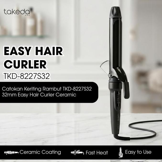 TakedaPro Catokan Keriting Rambut TKD-8227S32 32mm Easy Hair Curler Ceramic
