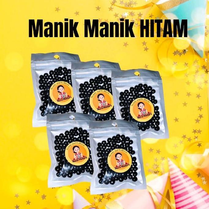 MANIK MANIK HITAM AKSESORIS JILBAB ISI 80AN