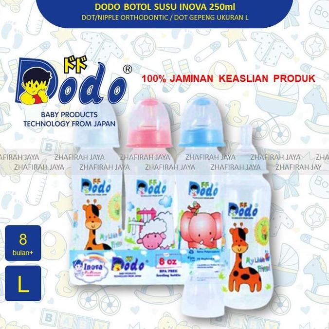 [bisa COD] Botol Susu Dodo Dot Orthodontic 250ml - Botol Susu Dodo Dot GEPENG 250ml - Botol Susu Dod