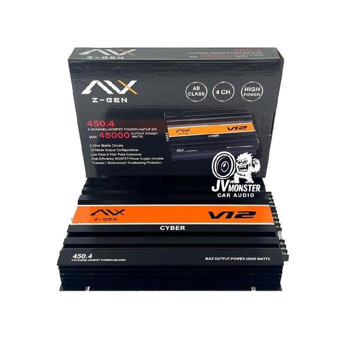 AVX Power Avx Z-GEN 450.4 V12 Amplifier 4Channel 45000watt dengan Klas AB dan Daya Tinggi