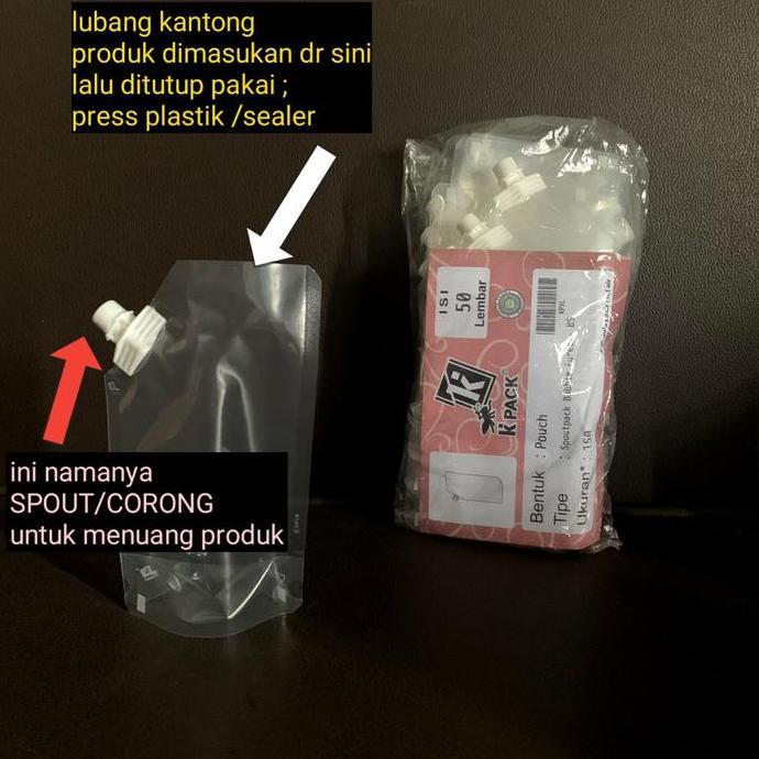 PREMIUM STAND POUCH CAIRAN 150 ML DENGAN SPOUT/PLASTIK CAIRAN