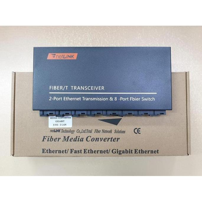 Converter 8 port FO 2 port LAN GIGABIT