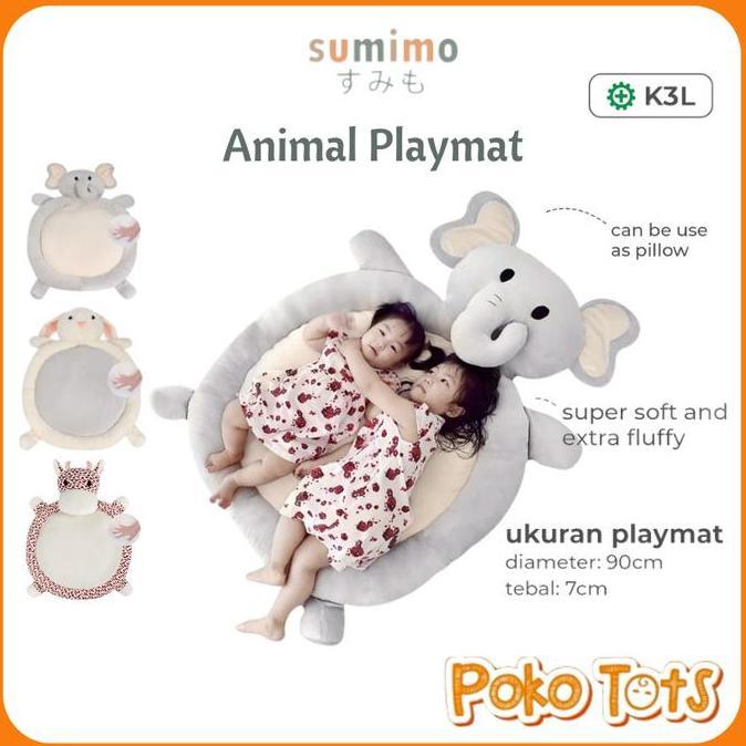 Sumimo Baby Playmat With Soft Pillow Animal Head Alas Tidur & Main Anak Sumimo