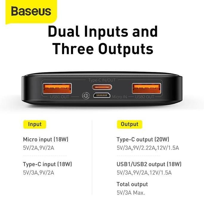 Baseus Bipow Powerbank Fast Charging 10000mAh 20W Baterai