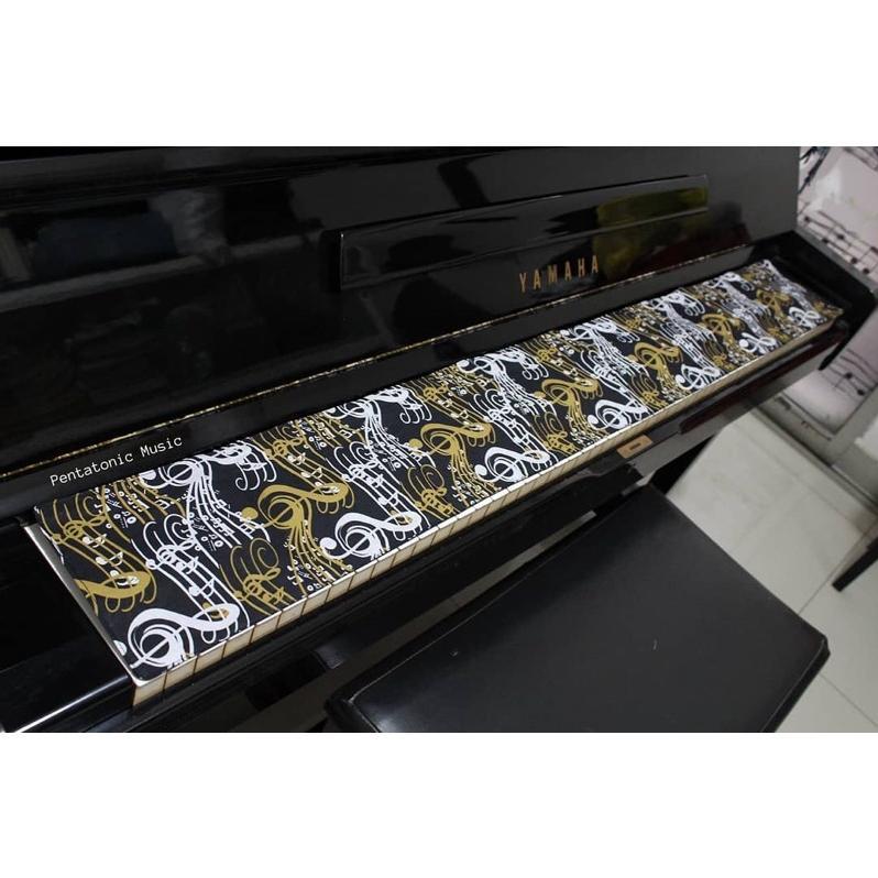 Tuts Cover Piano Batik G Clef Aksesoris Piano Accessories Motif Musik
