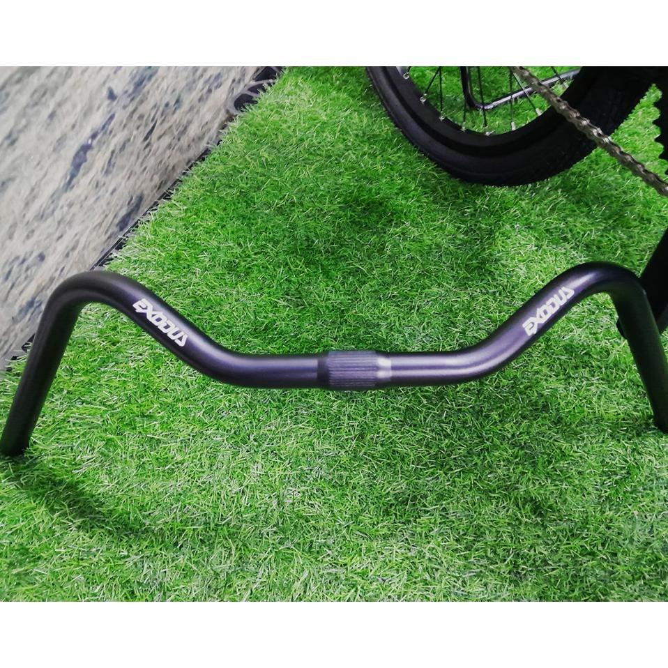 Handlebar / Setir / Stang Exodus Alloy Hitam  25.4Mm X 60Cm Model Kumis Untuk Sepeda Minion Minitrek