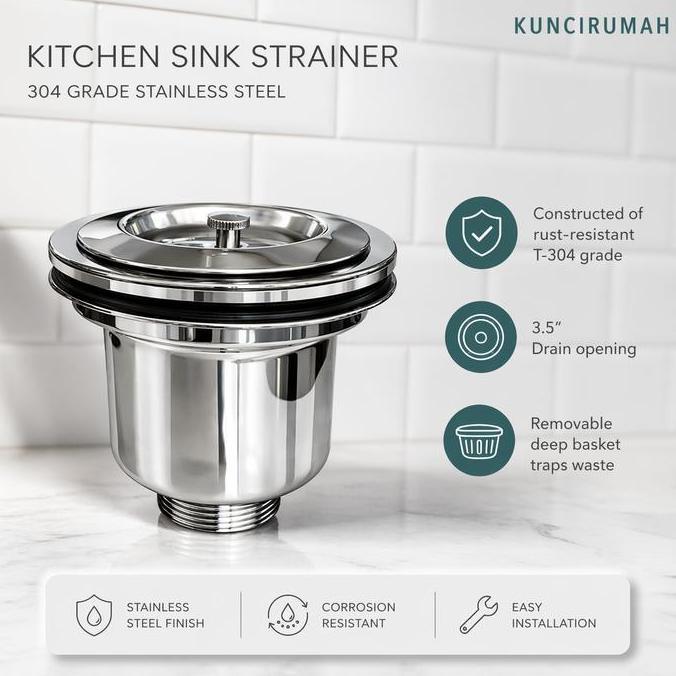 Avur bak cuci piring jumbo Afur saringan pembuangan kitchen sink sus 304